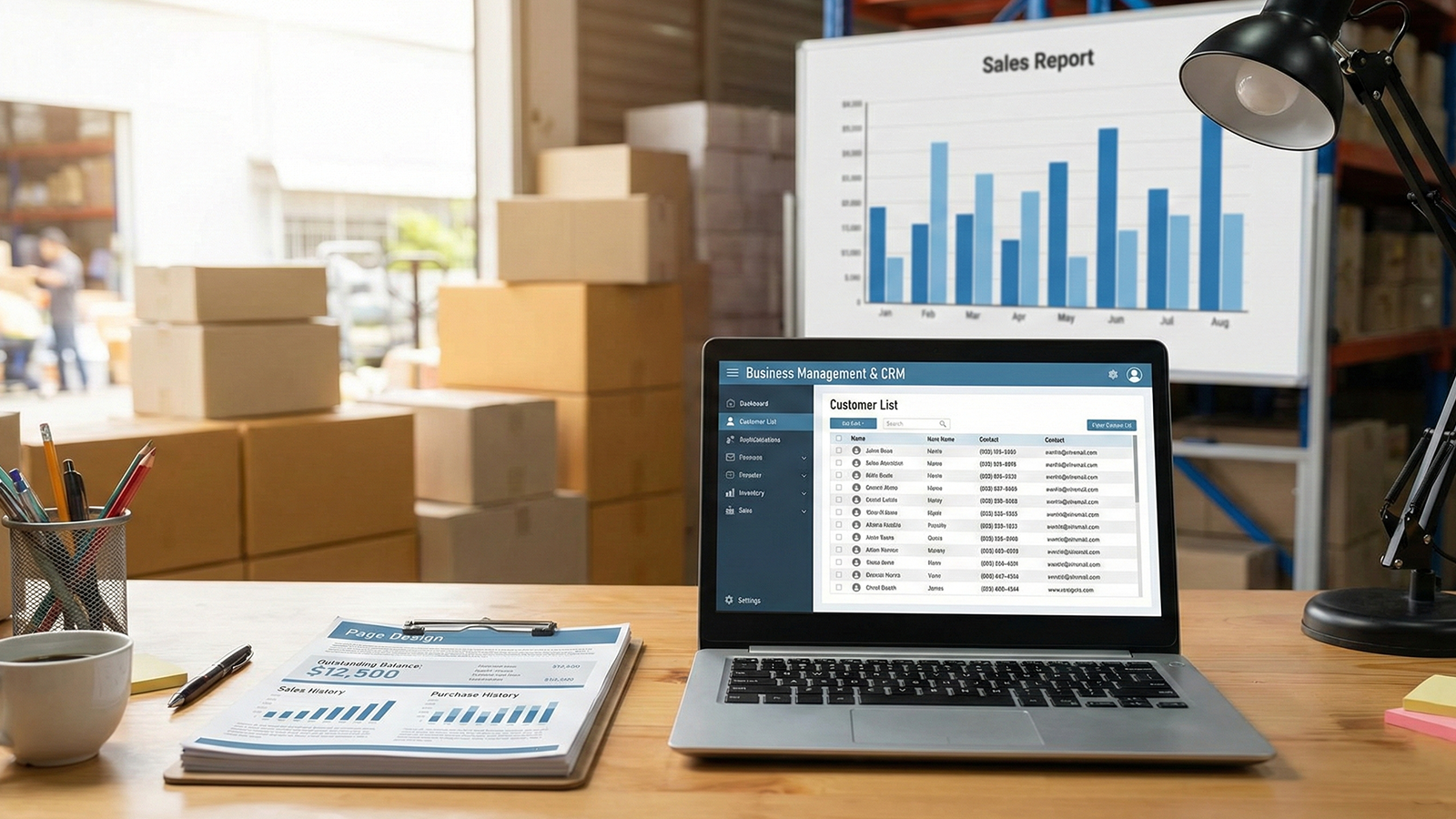 Business Management & CRM Dashboard Interface