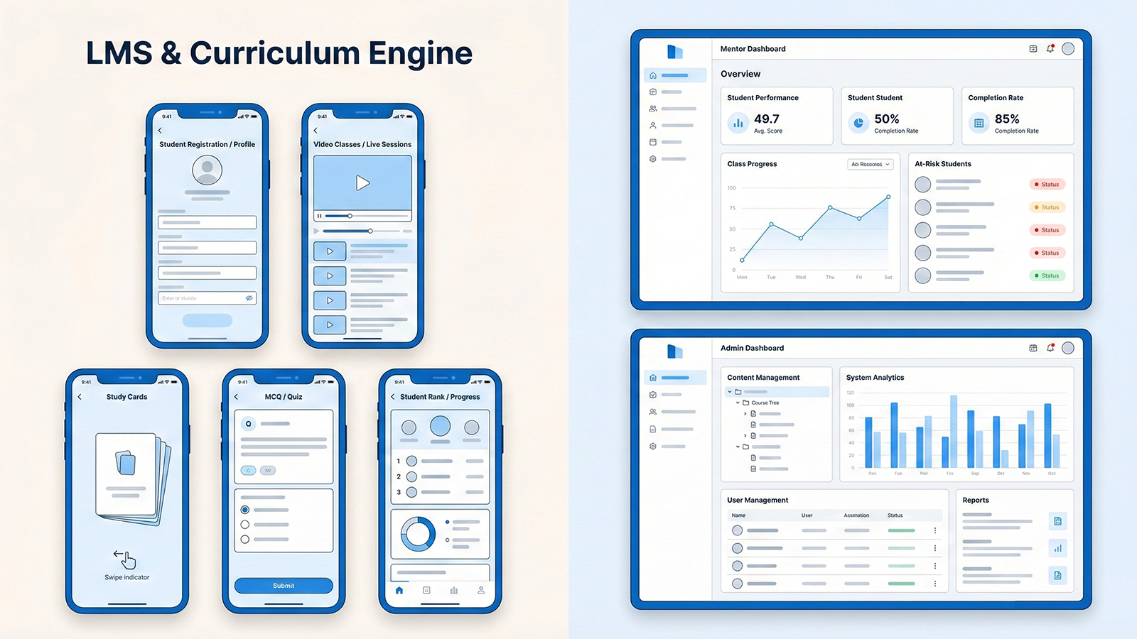 LMS Student and Admin Interfaces